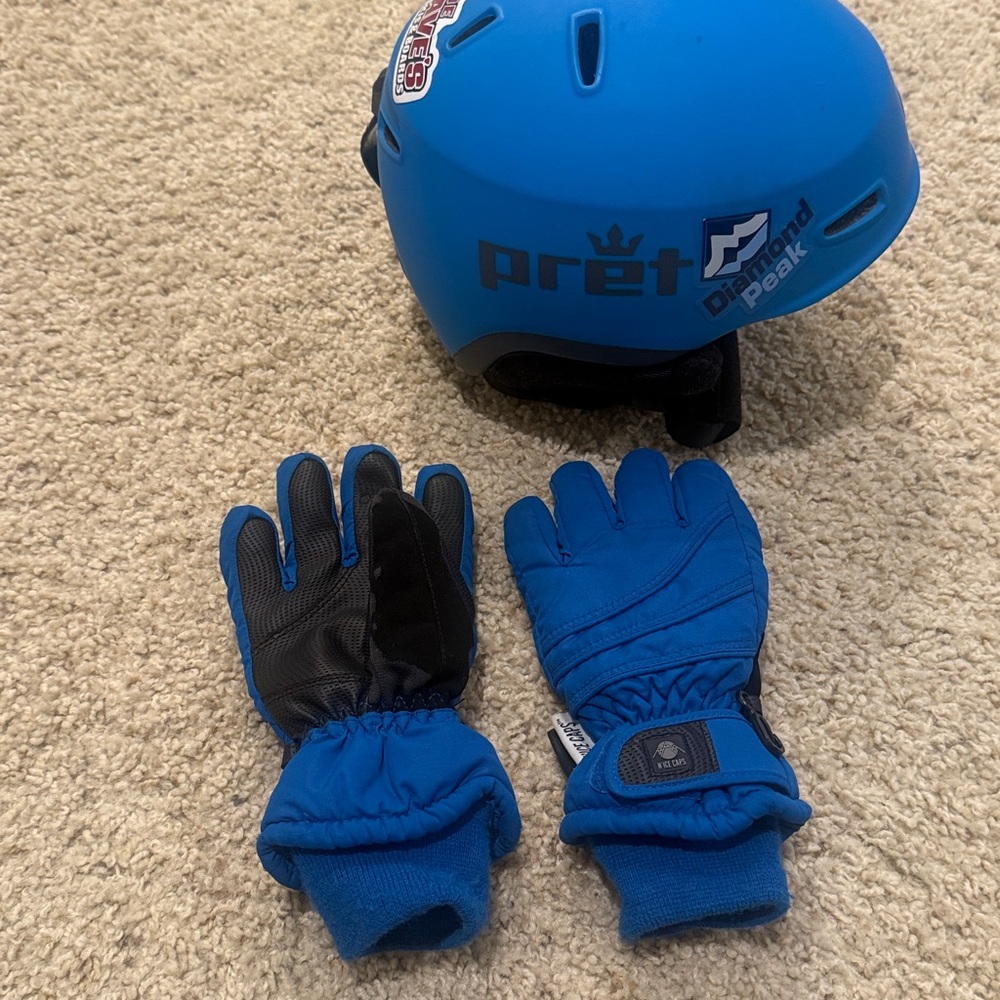 Pret Blue Ski Helmet free gloves